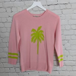 Lilly Pulitzer Pink Cashmere Palm Tree Sweater S